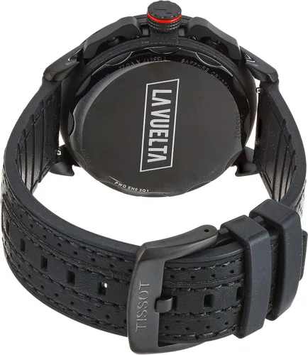 Vista 3 de Tissot T-Race Cycling Vuelta 2022 Special Edition 316L Caja de acero inoxidable con revestimiento PVD negro, reloj de cuarzo compuesto de carbono