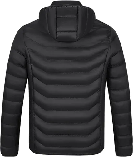 Vista 6 de Chaleco térmico unisex acolchado acolchado con capucha recargable USB para invierno cálido abrigo bolsillo