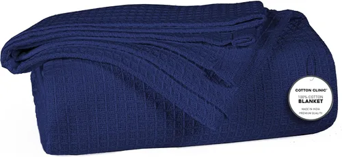 Vista 15 de Cotton Clinic Manta de cama de punto gofre, 100% algodón, para todas las estaciones, suave, transpirable, ligera, capa perfecta para sofá, cama
