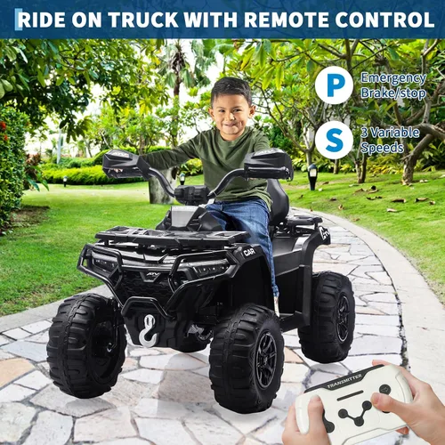 Vista 6 de 12V Kids ATV Ride on Toy with Remote ControlElectric 4 Wheeler for Kids 3-8 Black