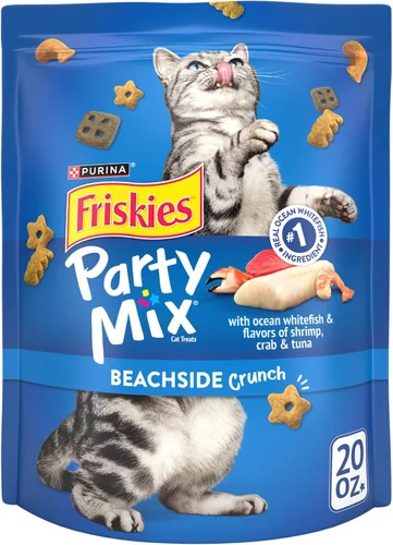 Vista 18 de Purina Friskies Golosinas para gatos, Party Mix Beachside Crunch - (Paquete de 10) Bolsas de 2.1 oz