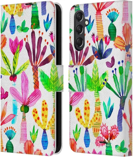 Vista 162 de Head Case Designs Officially Licensed Ninola Brushstrokes Black Summer Patterns Leather Wallet Case Compatible with Samsung Galaxy A07 4G