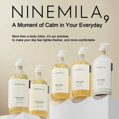 Vista 8 de NINEMILA Loción corporal pura Hinoki, aroma a bayas negras, bomba de 33.8 fl oz, manteca de karité y glicerina, agua de Jeju Hinoki 50,000 ppm