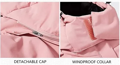 Vista 3 de Chaqueta térmica para Mujer, Chaqueta con Capucha eléctrica delgada, adecuada para deportes al aire Libre, Ciclismo y motos, Pesca, esquí