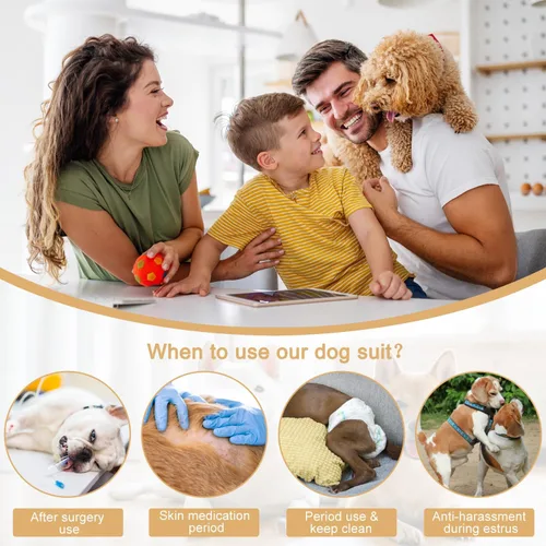 Vista 5 de Etdane Pañales para perros, bragas sanitarias, camisas de período fisiológico, trajes de recuperación quirúrgica para perros machos y hembras