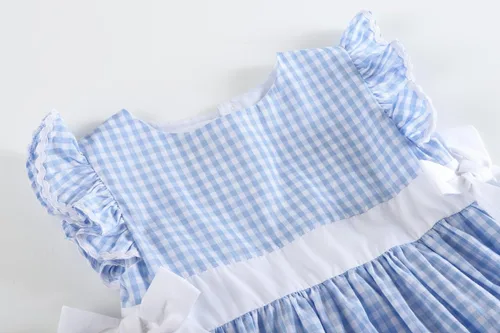 Vista 3 de Lil cactus Vestido con volantes y lazos para bebé niña