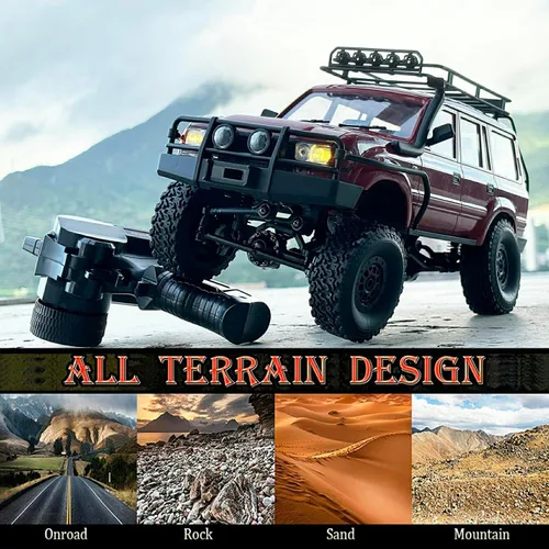 Vista 4 de WPLDEWAN RC Crawler WPL C54-1 RC Truck 1/16 RC Rock Crawler 4x4 Camión de control remoto todoterreno todo terreno RTR proporcional 260 motor