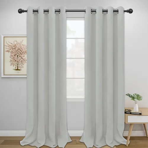 Vista 16 de Easy-Going - Cortinas opacas para dormitorio, aislamiento térmico sólido con ojales, cortinas de ventana para reducción de ruido, cortinas