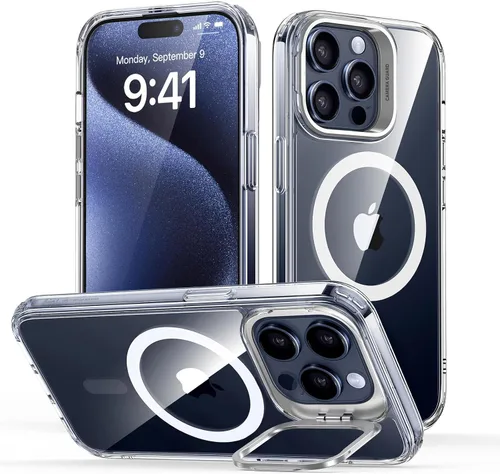 Vista 23 de ESR Funda para iPhone 13 Pro, compatible con MagSafe, protección de grado militar a prueba de golpes, soporte de anillo de cámara integrado, funda