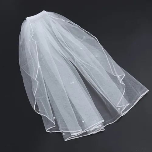 Vista 2 de Eioflia Velo de novia corto, velo para novias, velo de novia corto de 2 niveles velos de tul para novia, velo de niña de flores con cinta de peine