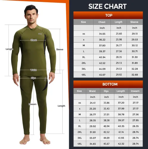 Vista 6 de Conjunto de ropa interior térmica para invierno equipo de caza deportivo capa base parte inferior peso medio