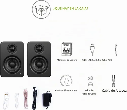 Vista 7 de Kanto YU2MB Altavoces de Escritorio para Gaming de PC Drivers Compuestos de 3" Tweeter de Cúpula de Seda de 3/4" Amplificador Clase D 100