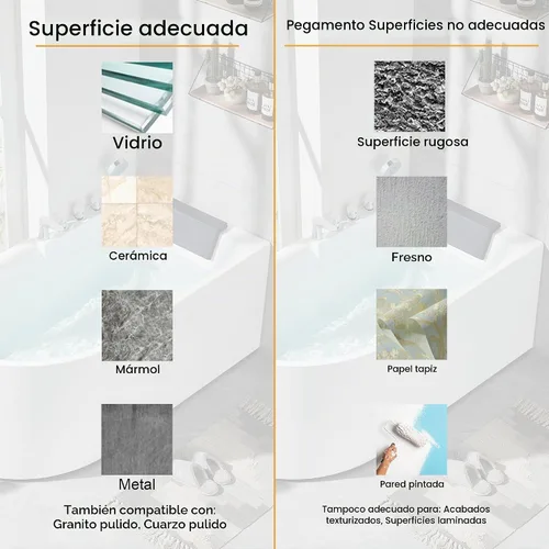 Vista 5 de Mofason - Protector de silicona para ducha, protector de agua para esquina de bañera, paquete de 2 Transparente