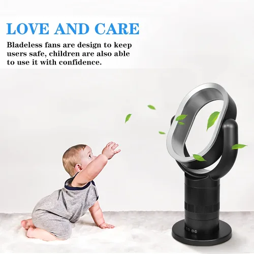 Vista 8 de Simple Deluxe Ventilador de torre portátil sin aspas, 10 ajustes de velocidad, cierre de temporizador de 10 horas, bajo ruido, ligero, 24 pulgadas