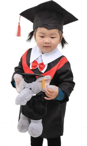 Vista 7 de Plushland Pastor alemán de peluche para el día de graduación, texto personalizado, nombre o logotipo de tu escuela en el vestido, lo mejor