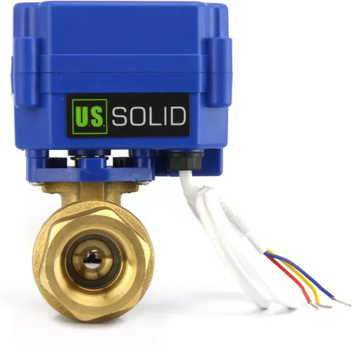 Vista 15 de Válvula de bola motorizada de 1/2 pulgada U.S. Solid Brass 9-24V AC/DC de 3 cables con cierre automático de puerto completo con anulación manual