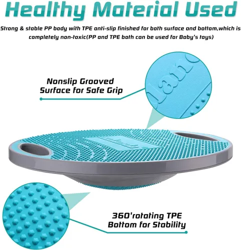 Vista 4 de NALANDA Tabla de Equilibrio Oscilante, Entrenador de Core para Entrenamiento de Equilibrio y Ejercicio, Material Saludable con Superficie