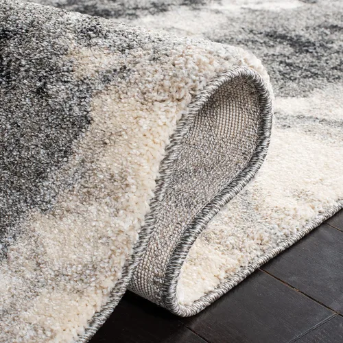 Vista 5 de SAFAVIEH Retro Collection - Alfombra decorativa de 2 pies 3 pulgadas x 5 pies, color crema y gris, diseño abstracto moderno, no desprende pelusa