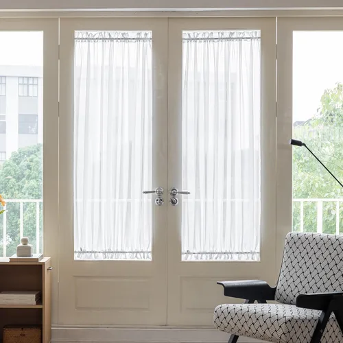 Vista 12 de Aquazolax - Cortinas transparentes para puerta y ventana gris - Cortinas con bolsillo para barra de 25 x 40 pulgadas para puertas de cristal