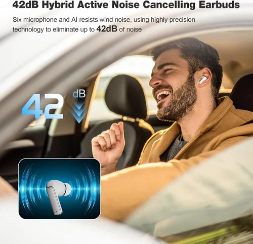 Vista 7 de IAMJOY Auriculares de Traducción de Idiomas, Dispositivo Traductor Bidireccional de 163 Idiomas y Acentos Integrado con 6 Micrófonos, Auriculares