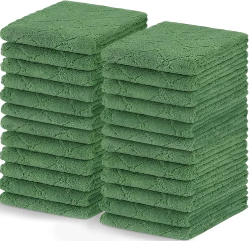 Vista 47 de Homaxy - Paquete de 12 trapos de cocina (13 x 19 pulgadas, marrón), de terciopelo coral supersuaves y absorbentes para lavar platos, paño