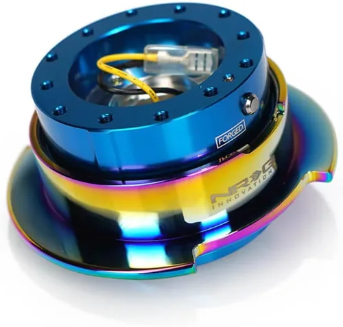 Vista 4 de NRG Innovations NRG-SRK-250NB-MC GEN 2.5 - Adaptador de liberación rápida para volante, 6 agujeros y patrones de pernos 6x70 y 6x74mm/Cuerpo azul