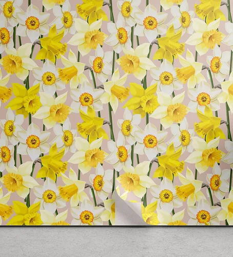 Vista 13 de Lunarable Papel tapiz victoriano de despegar y pegar para el hogar, motivos florales griegos romanos europeos, estilo Art Nouveau inspirados