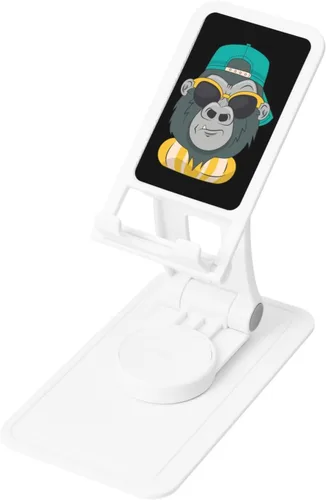 Vista 8 de Divertido soporte de teléfono de mono para escritorio, ajustable, accesorios de viaje de oficina para teléfono móvil/iPad/tableta, soporte para Negro