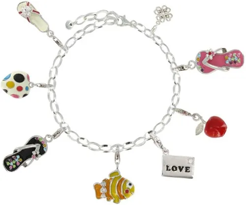 Vista 3 de Les Poulettes Jewels - Pulsera de plata de ley con dijes - Clásicos