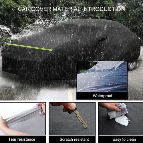 Vista 5 de Funda impermeable de coche compatible con Dacia Duster Logan Mcv Sandero para todo tipo de clima, cubierta completa para automóvil, resistente al
