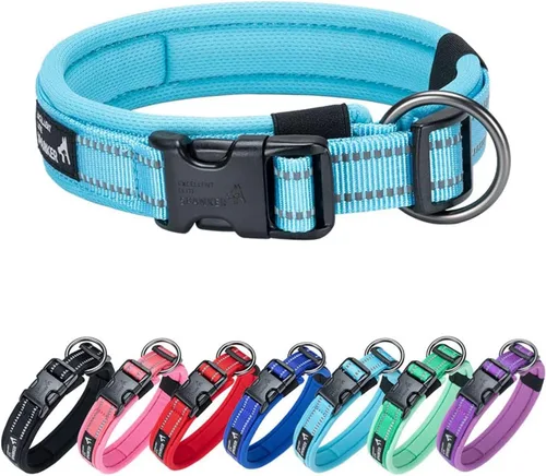 Vista 9 de EXCELLENT ELITE SPANKER Collar reflectante para perro, clásico, suave, acolchado, de nailon transpirable, ajustable, con hebilla de liberación