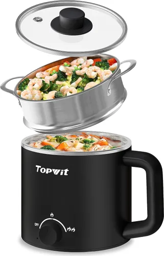 Vista 2 de Topwit Olla eléctrica caliente y olla de arroz pequeña de 1.2L