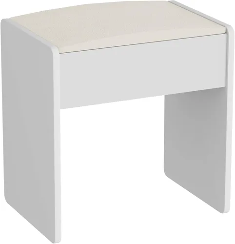 Vista 8 de Anwick - Tocador de maquillaje, escritorio de tocador de moda con espejo y luces, tocador de maquillaje con cajones y estantes, tocador blanco