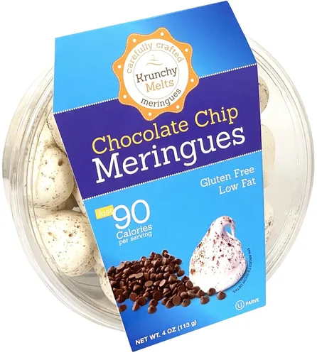 Vista 33 de Krunchy Melts Galletas originales de merengue Sabor S'mores Solo 90 calorías por porción Sin grasa, sin gluten, sin lácteos (4 onzas)