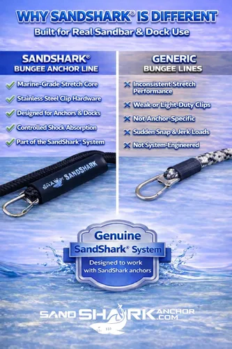 Vista 6 de SandShark Línea de muelle elástico de anclaje de alta calidad. Accesorios de barco Línea de anclaje que absorbe los golpes en anclajes y muelles