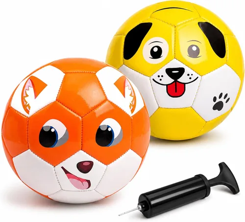 Vista 7 de Balón de fútbol para niños pequeños, tamaño 2, pelota pequeña y suave para niños de 1 a 5 años, juguete deportivo de dibujos animados para niños