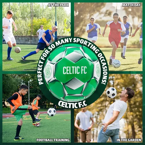 Vista 4 de Celtic F.C. Balón de fútbol para adultos, adolescentes y niños, entrenamiento, talla 3, 4 o 5, mercancía celta (verde, talla 4)