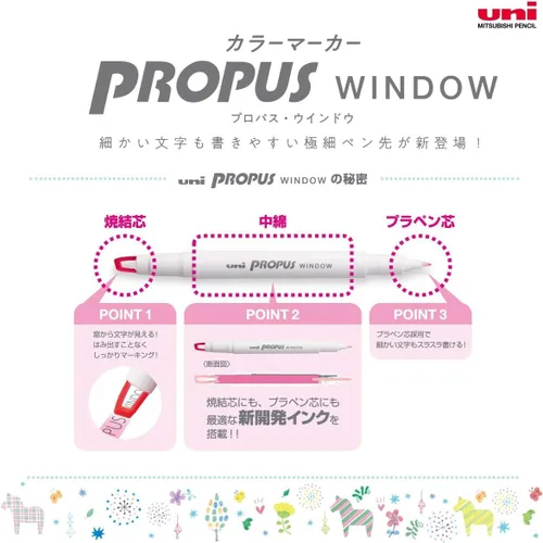 Vista 5 de Uni Propus - Juego de 5 colores básicos para ventana, color (Pus-103T 5C)