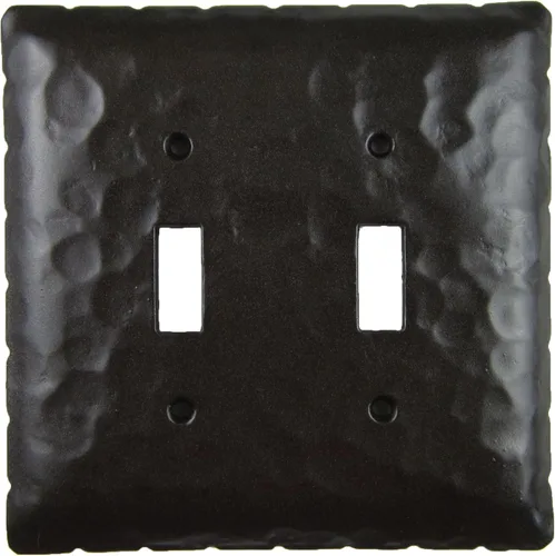 Vista 3 de Rancho Rancho - Placa de interruptor de palanca doble de hierro forjado EPH44 (cera natural)