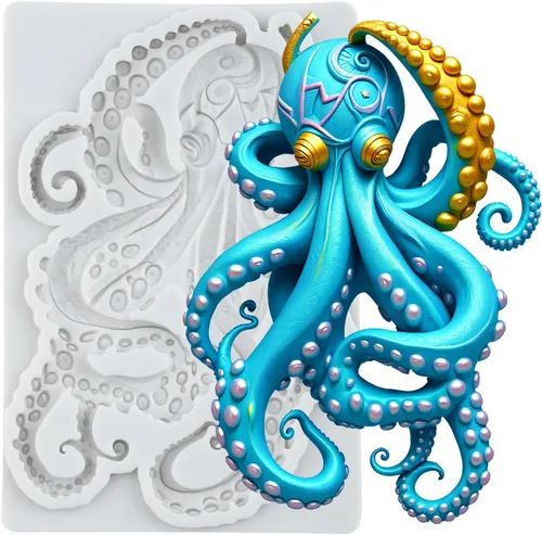 Vista 15 de Moldes de silicona con diseño de estrella de mar para fondant, para decoración de tartas de temática marina, decoración de cupcakes, postres