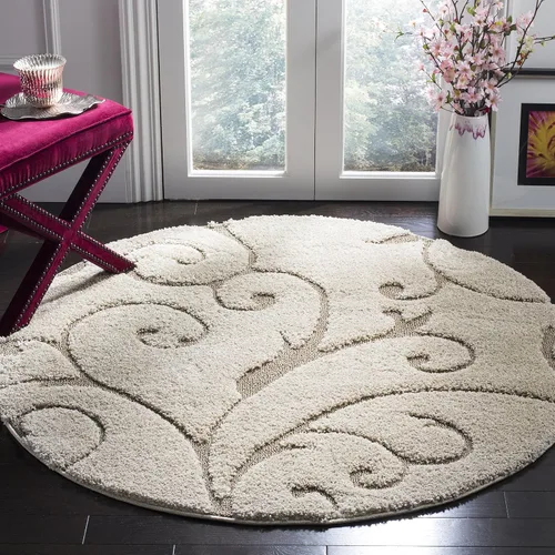 Vista 70 de SAFAVIEH Florida Shag Collection - Alfombra decorativa, 2 x 3 pies, color crema y beige, diseño de volutas, no desprende pelusa y fácil de limpiar