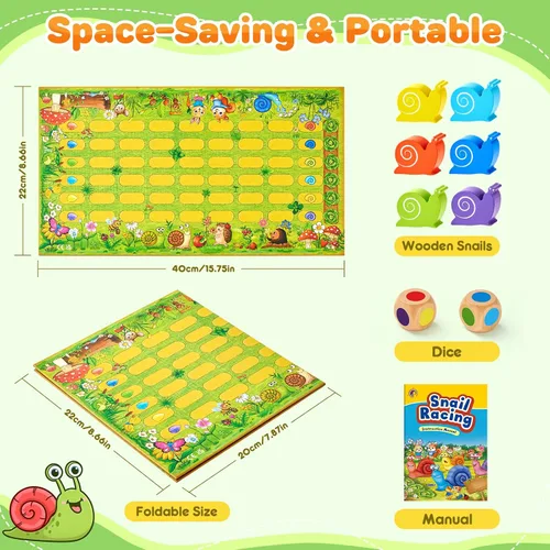 Vista 6 de Juego de carrera de caracoles, juego de mesa para niños de 3-8, 2-6