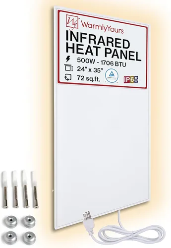Vista 16 de Calentador infrarrojo montado en la pared de 12 x 35 pulgadas, calentadores eléctricos de ahorro de energía para uso en interiores de hasta 42 pies