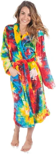 Vista 3 de Forever Lazy Batas de baño para mujeres y hombres, con capucha, suave, forro polar coral mullido