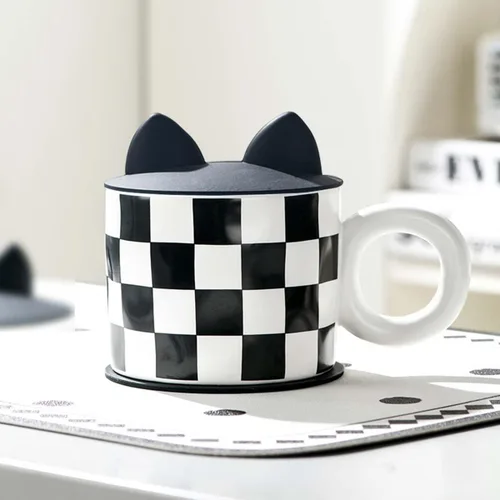Vista 25 de Taza de café de cerámica formada murciélago creativo, tazas de agua con diseños peculiares, tazas de té de moda (murciélago)