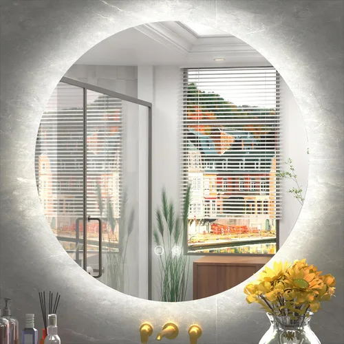 Vista 20 de Espejo LED para baño de 24 pulgadas, 3 temperaturas de color (3000K/4500K/6000K), retroiluminación regulable, antivaho, vidrio HD de 5MM, CRI 90+