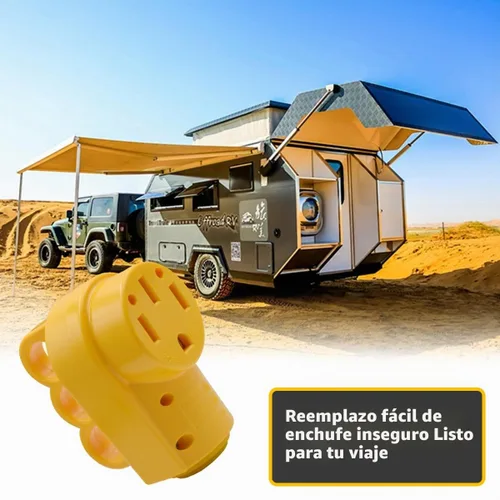Vista 7 de NEMA 14-50R - Enchufe RV de 50 amperios, enchufe hembra de repuesto resistente de 125/250 V con mango de agarre ergonómico para RV, cámper
