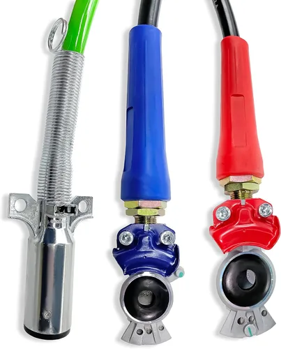 Vista 6 de TORQUE Kit de manguera de línea de alimentación de aire y potencia ABS 3 en 1 de 12 pies, manguera de aire de línea aérea con Glad Hands Wrap, cable