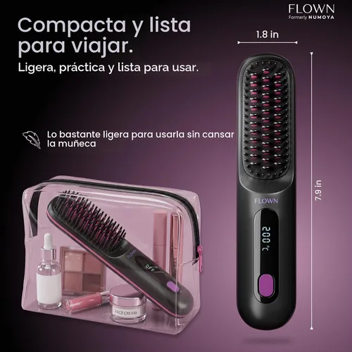 Vista 6 de Flown® Original Go Brush PRO - Cepillo térmico sin daños Cargador USB-C Negro