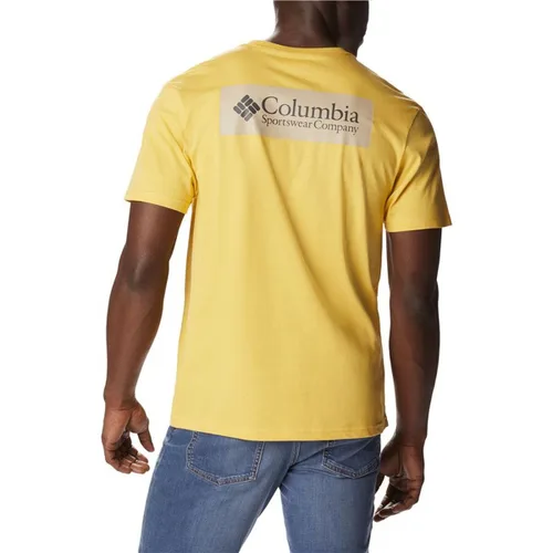 Vista 3 de Camiseta de Manga Corta Hombre Columbia 1834041742 Amarillo